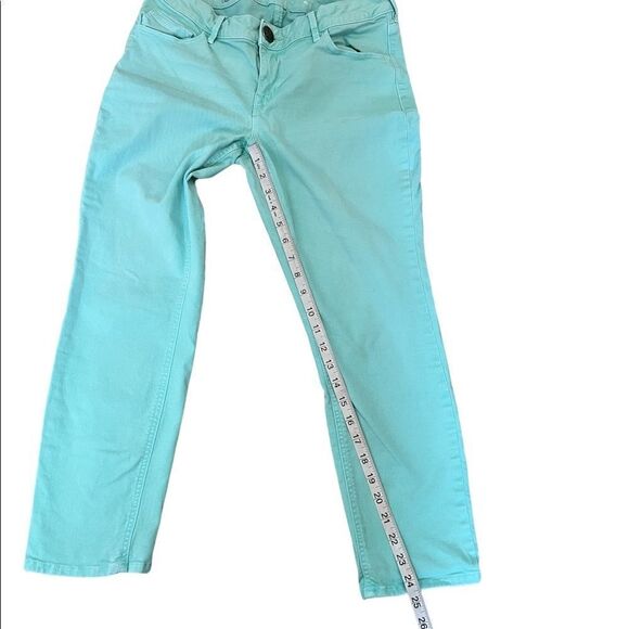 REVOLUTION By RICKIS Patel Blue Cropped Straight Leg Stretch Cropped Pant 28 - Picture 4 of 8